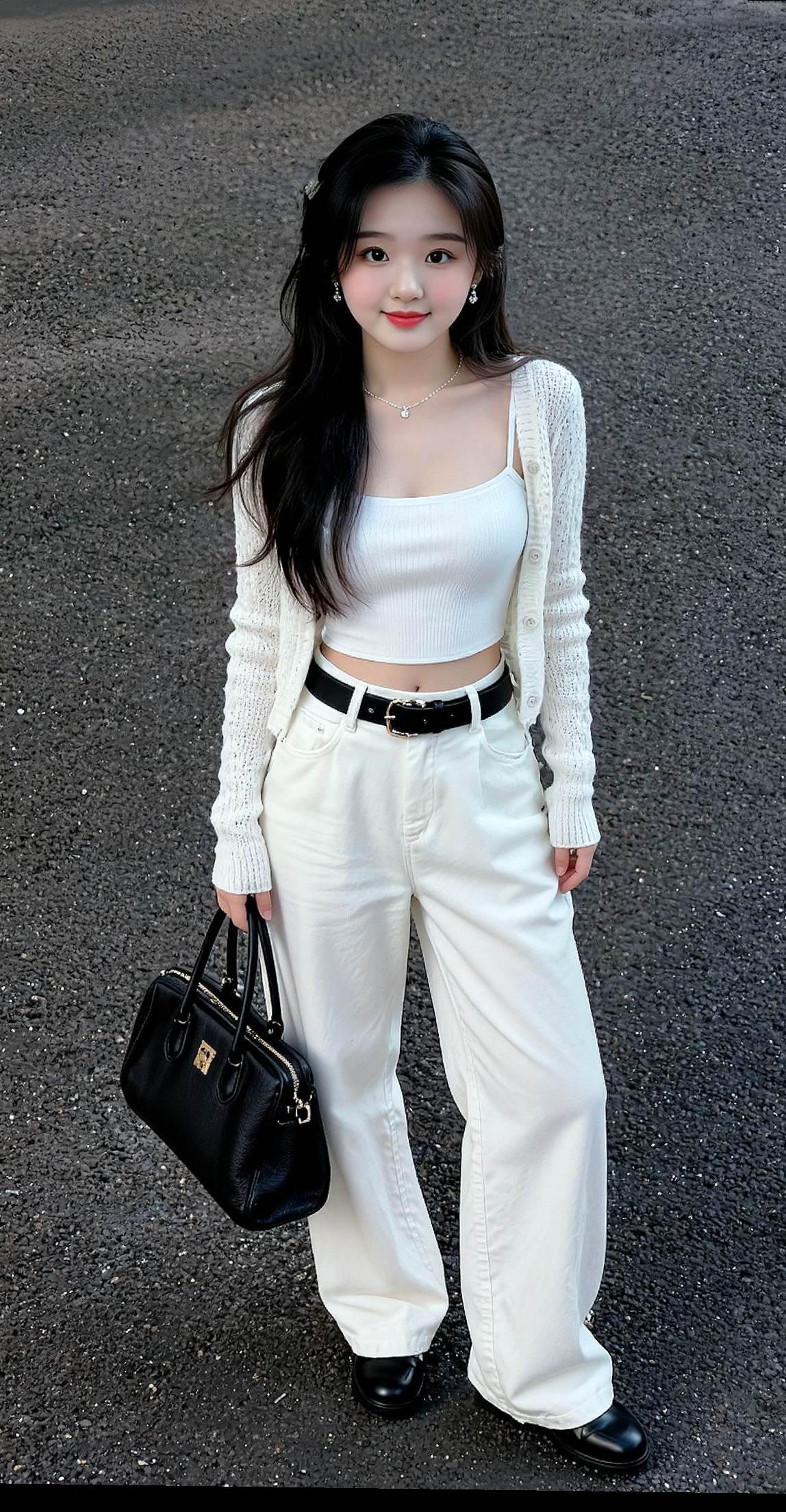 马路边小姐姐微笑女孩颜值美女