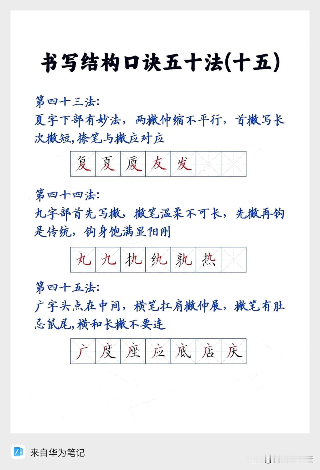 练字不要埋头盲目描红，掌握结构才是提速的关键。这套书写结构五十法，把每一个常用