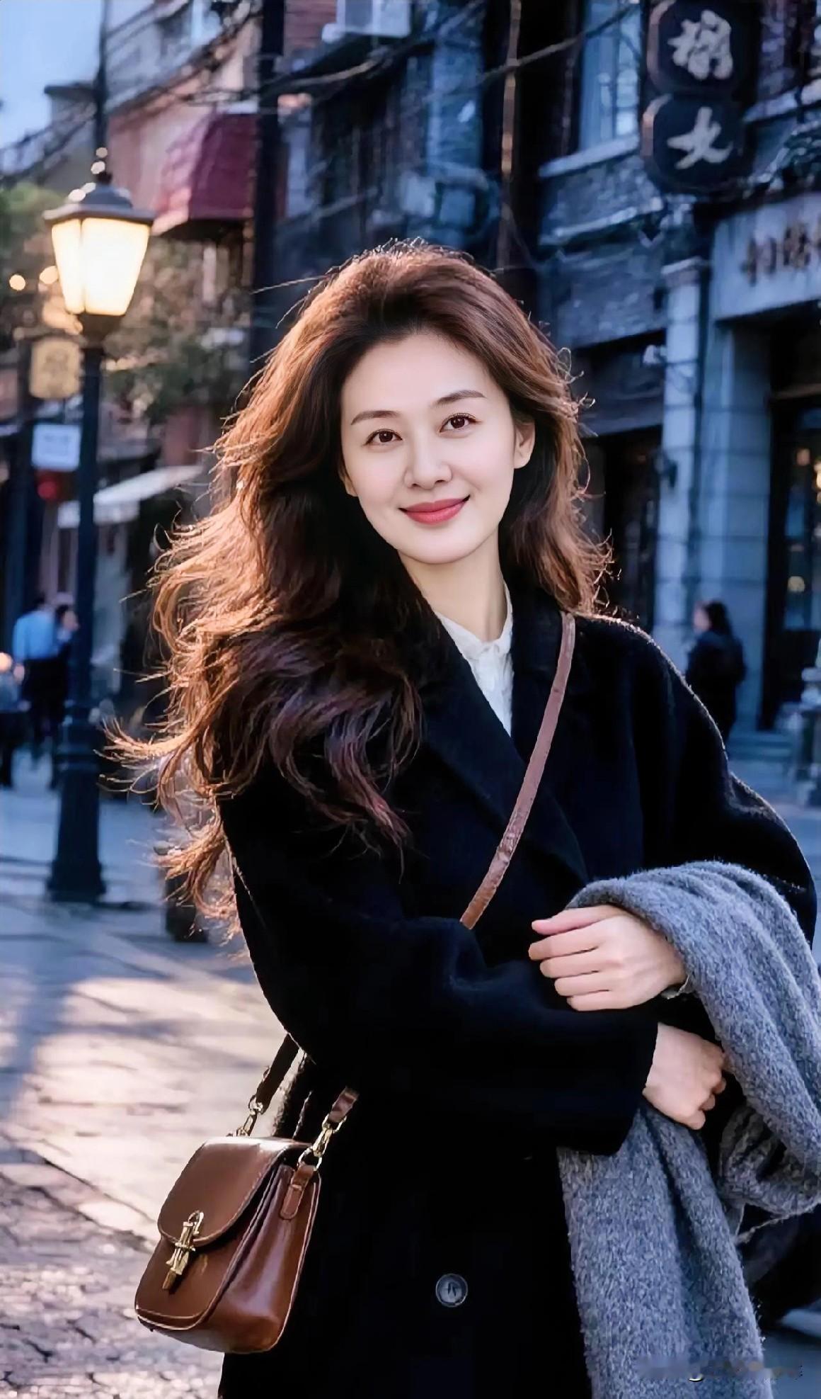 风抚长发，暖阳吻颊，街巷温柔入画。