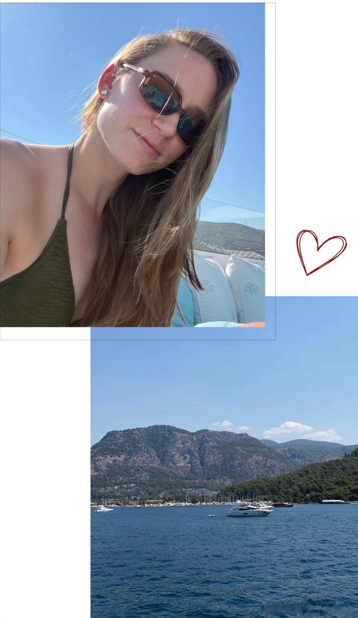 莱巴金娜！！！海边度假中🏖️wta