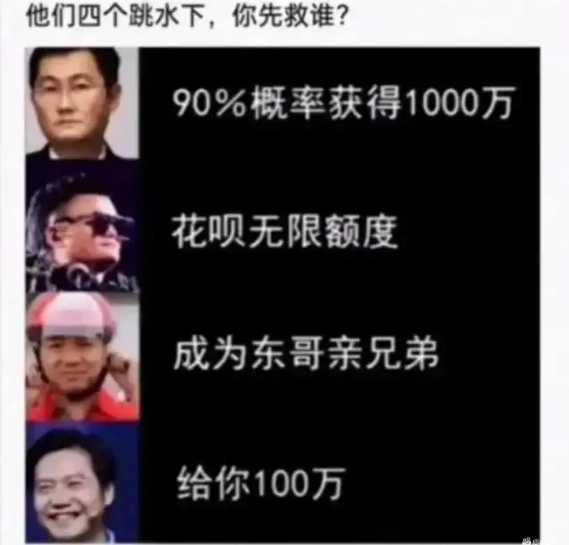 如果他们四个跳水下，你会先救谁？​​​