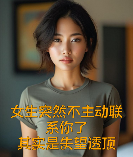 女生突然不主动联系你了，其实是失望透顶