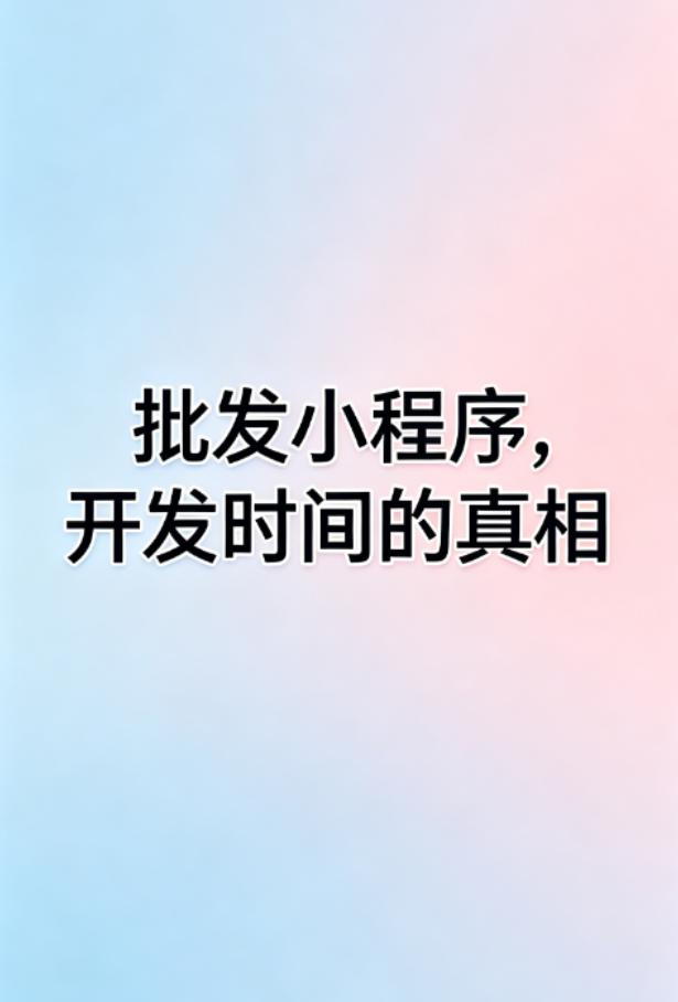 “老板，这个批发小程序多久能上线？”这是我被问到最多的问题之一。每次遇到这样的