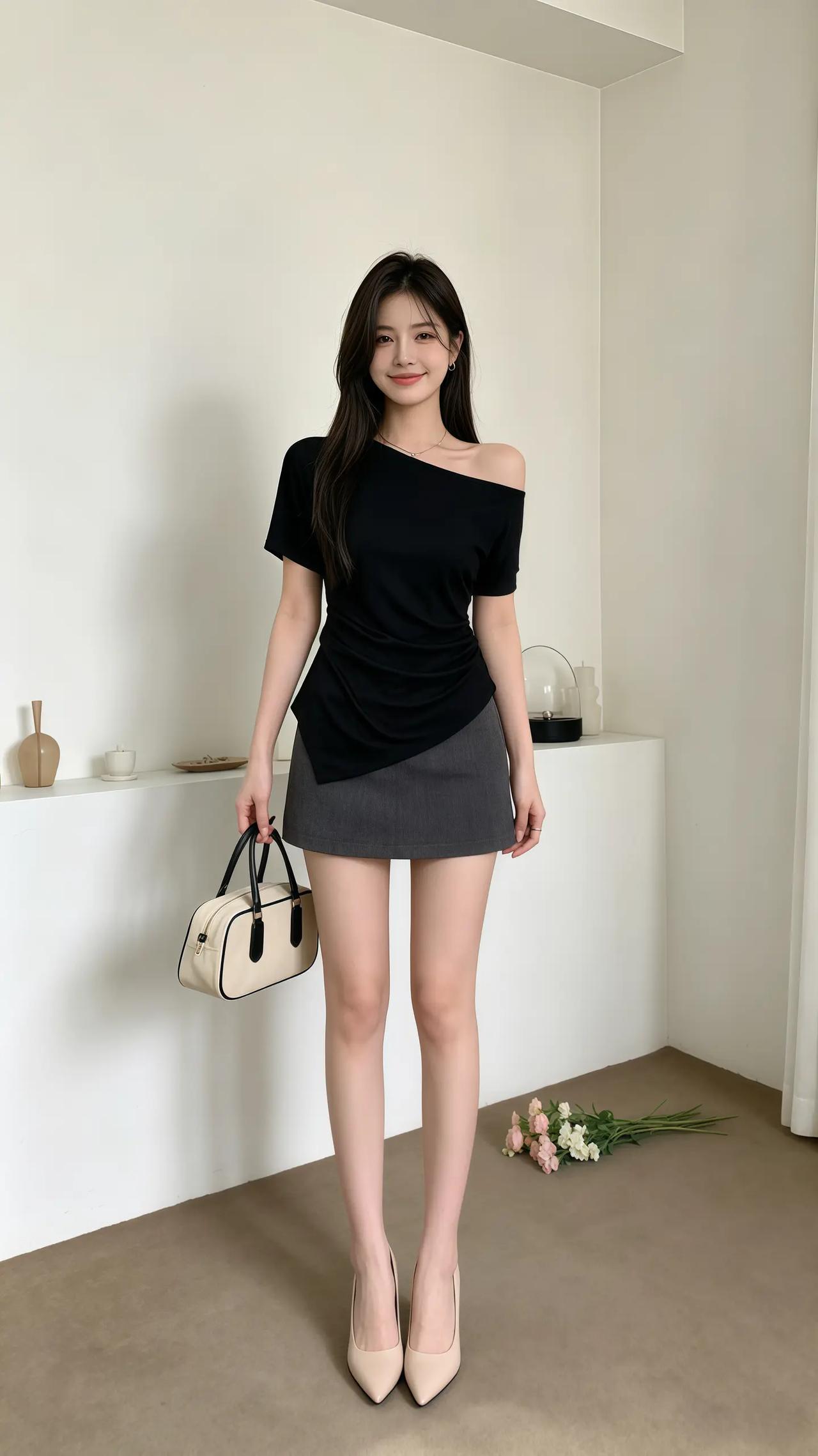 夏日穿搭夏天穿搭一字肩t恤穿搭穿搭