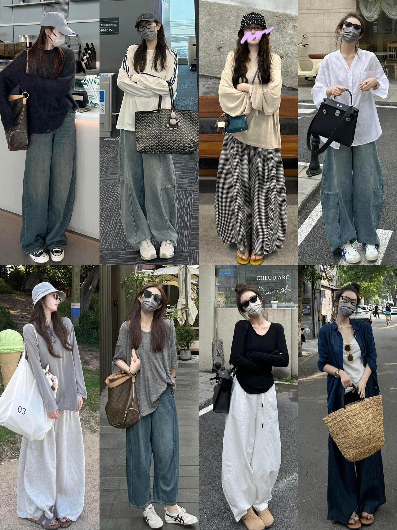 简单又洋气，这样的穿搭超好看！松弛感是它的灵魂，宽松的裤装弱化身材线条，搭配素