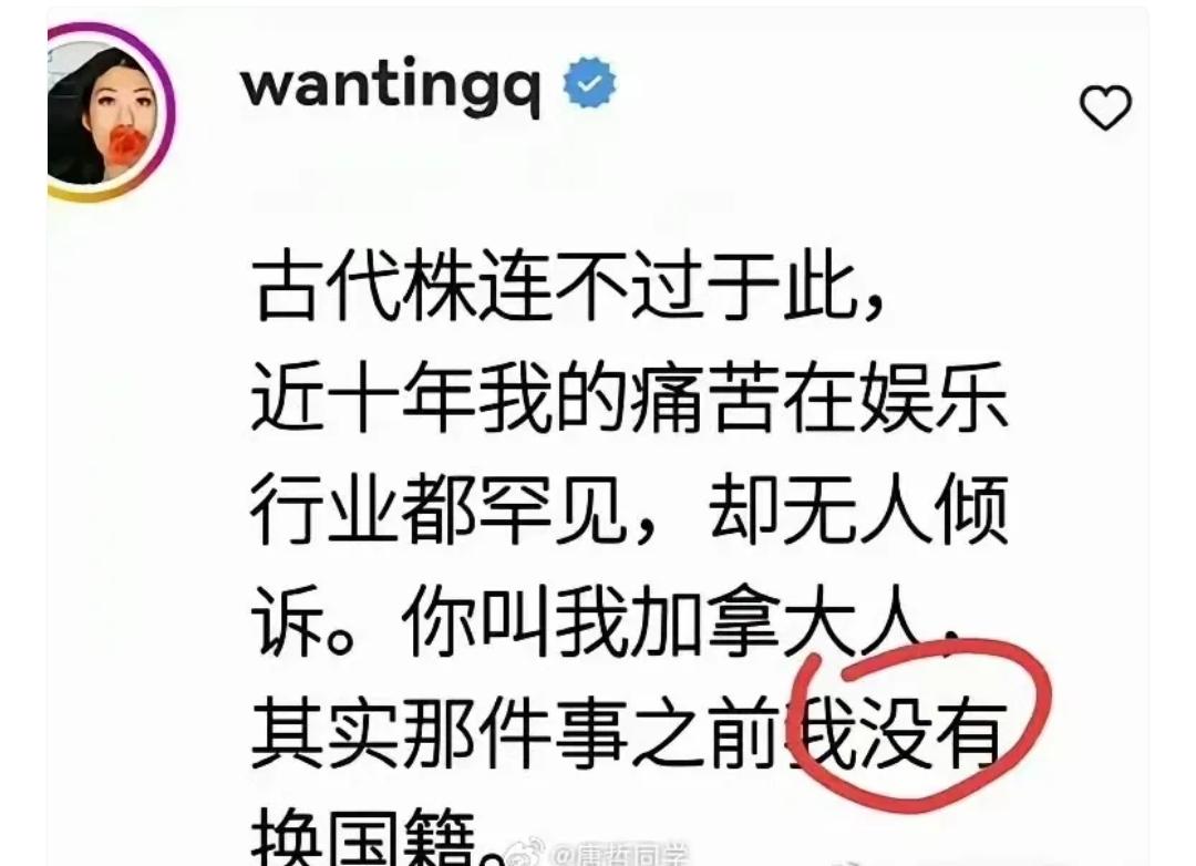 曲婉婷还在那装委屈呢？真当网友是傻子？“那件事之前我没换国籍”——这话翻译过