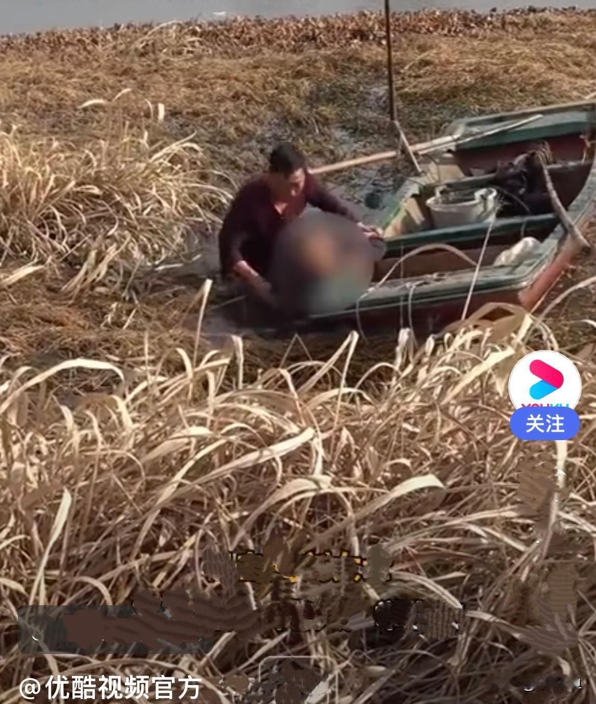 近日，江苏泰州一老人捕鱼时不慎落入水草中，老人和船离岸边有25米至30米的距离，