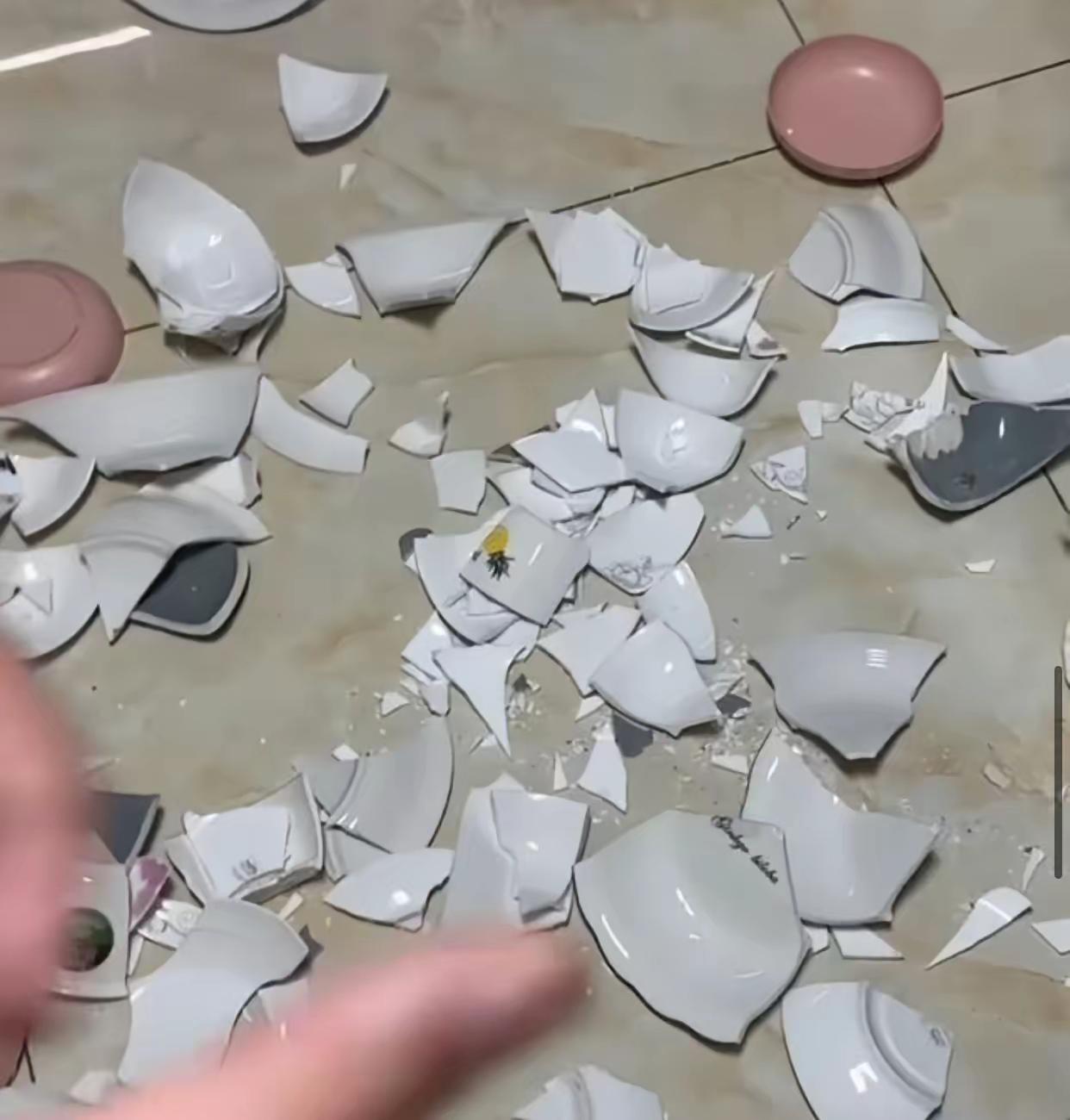 今天我干了一件大事。我把全家人的碗全洗了，然后一个一个全摔了。​活了快五十年，