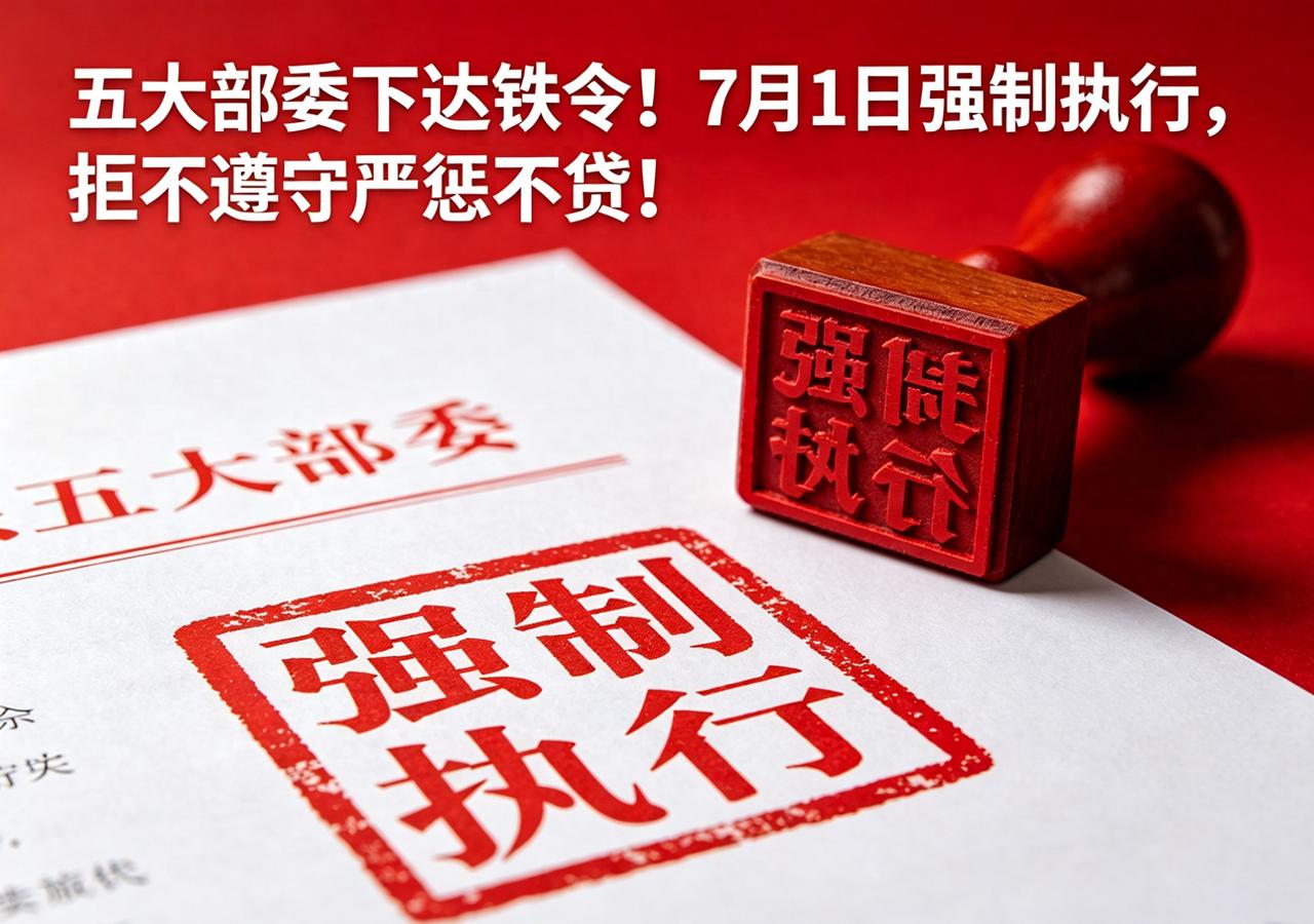 五大部委下达铁令！7月1日强制执行，拒不遵守严惩不贷！这回可不是某个部门发个