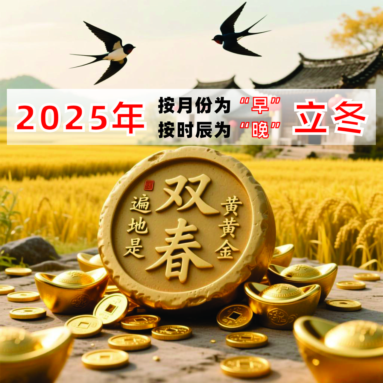 2025年立冬很奇怪，按月份为“早立冬”，按时辰为“晚立冬”，农谚道：“早立冬冻