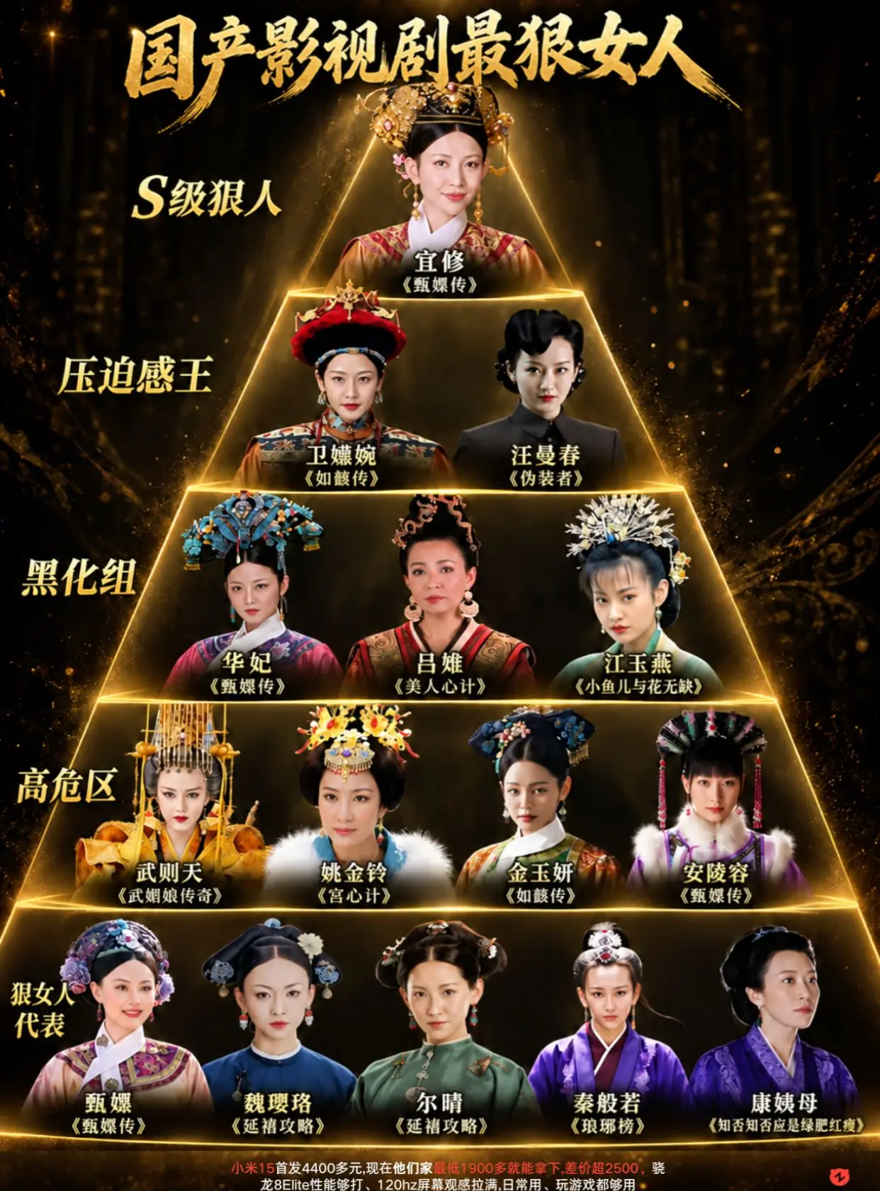 谁是国产影视剧最狠的女人。