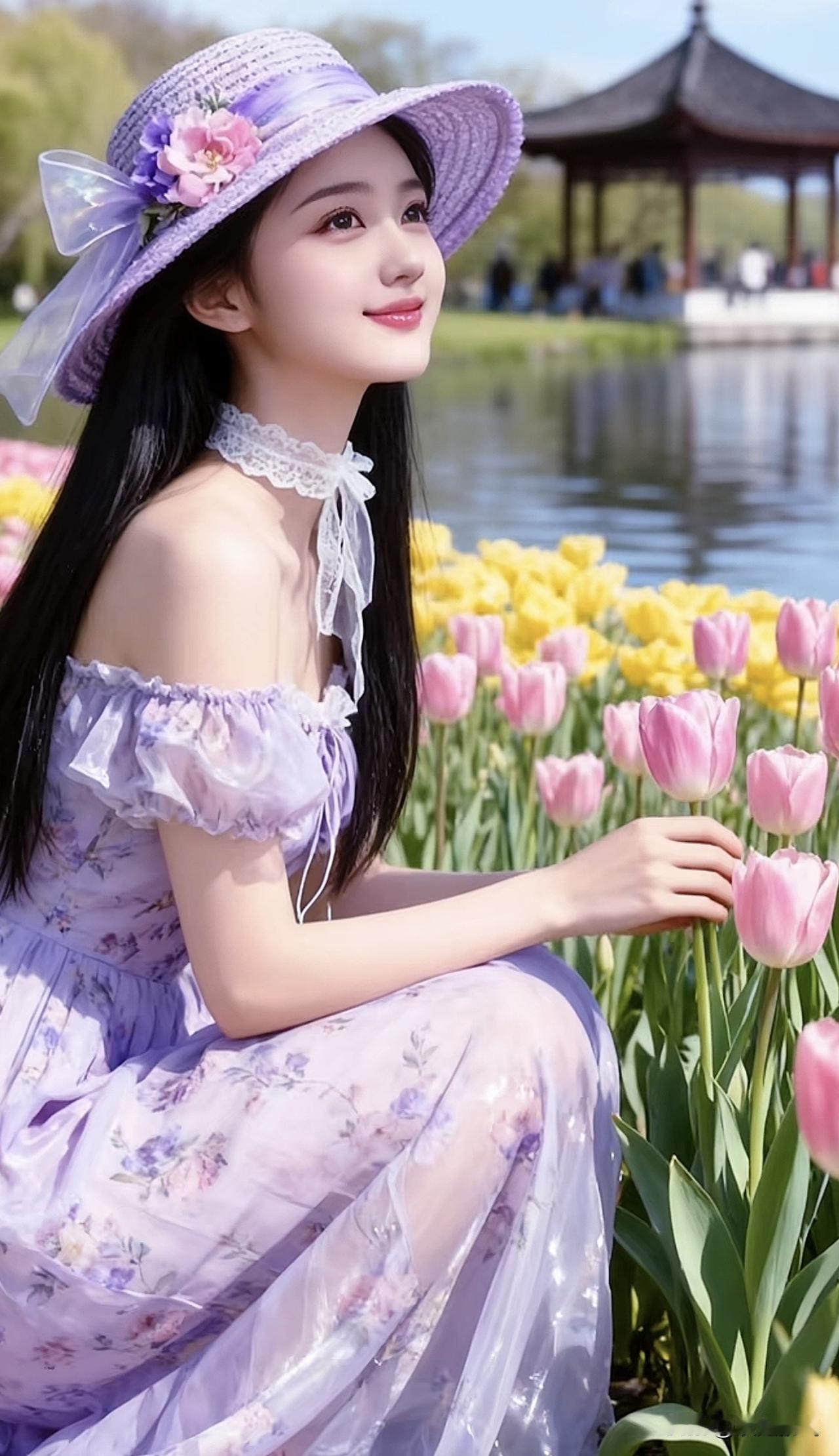 花间人影动，笑语入春光。绿柳露春声蝶舞繁花香满径庭前春意浓蝶舞繁花香满径