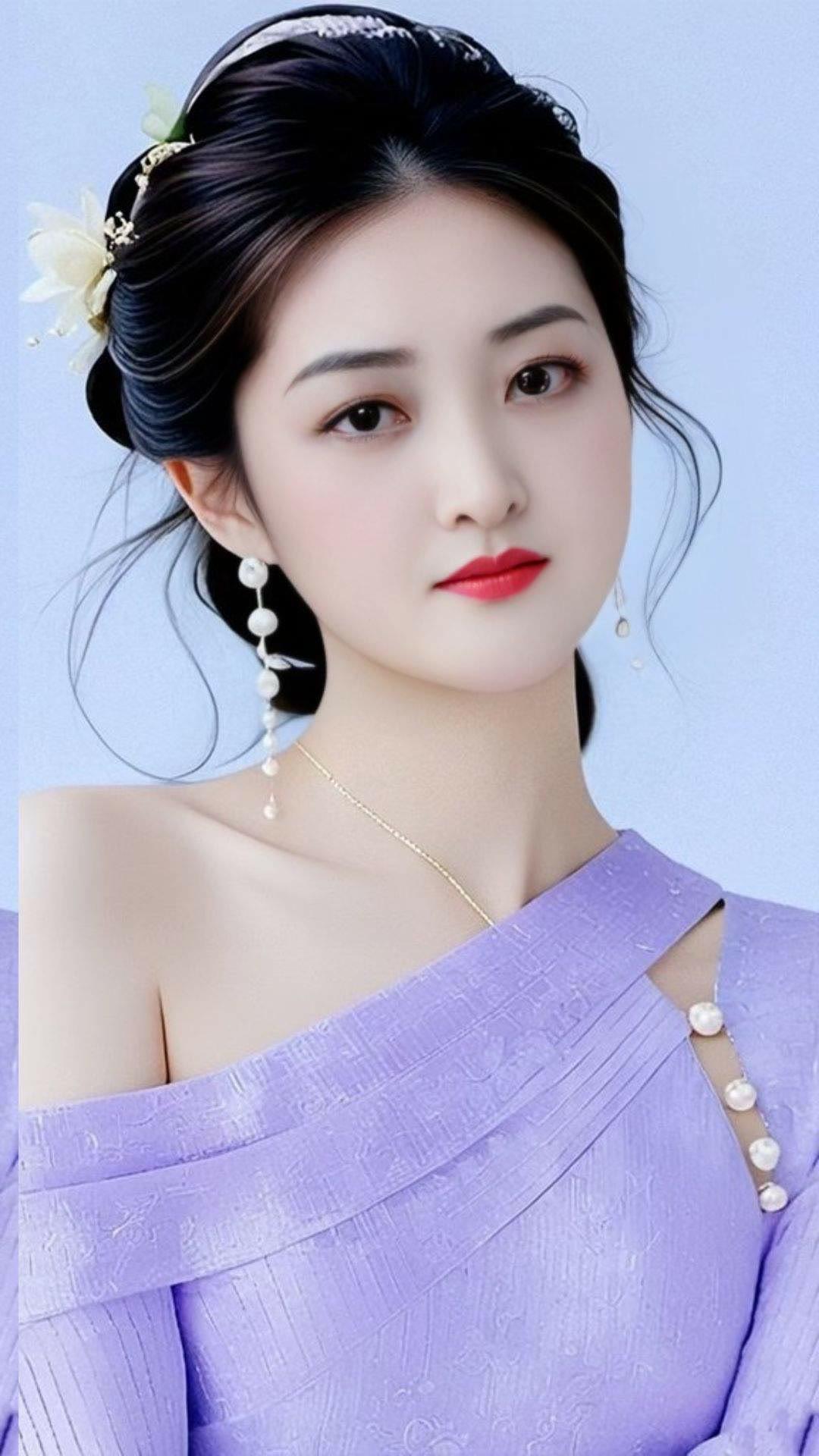 优雅古风美人，紫衣飘飘，古典韵味十足！