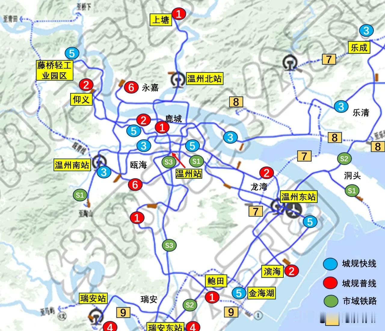 温州市能够实现下图的轨道交通吗？这或许需要很多年吧，但我相信温州这座城市一定能够