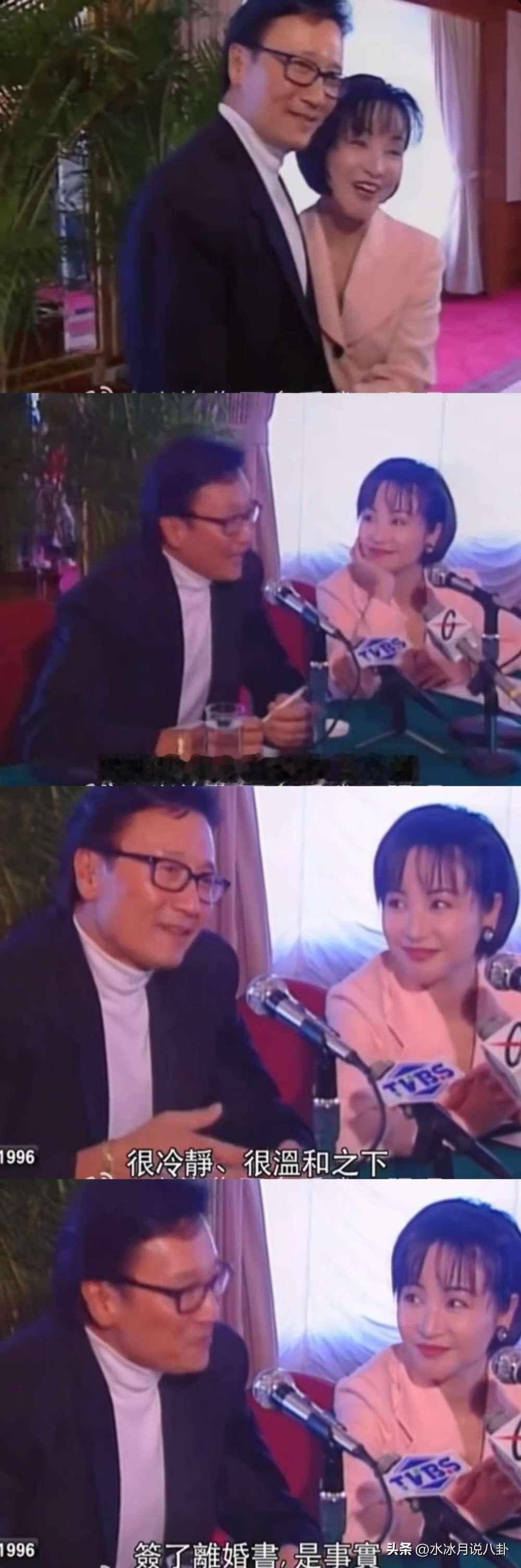 谢贤和狄波拉的离婚新闻发布会，看身体语言就知道两人这时其实还十分亲近，谢贤一只手