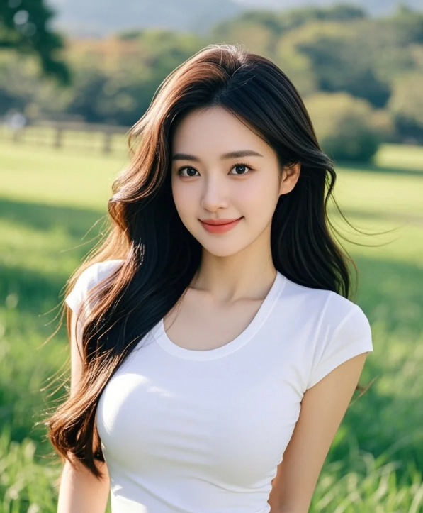 绿意深处有佳人，她的存在让自然画卷有了灵魂