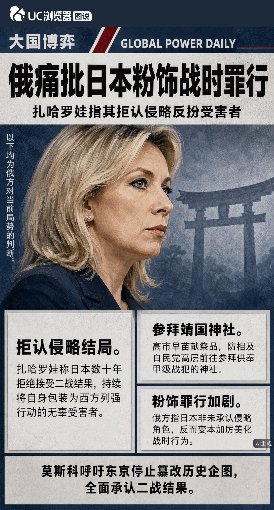 俄外交部痛批日本粉饰二战罪行：不仅拒不承认侵略，反把自己包装成受害者。从政客参拜靖国神社到高层示好，