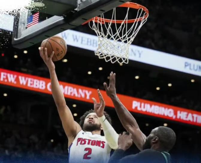 13连胜惨遭终结，成也坎宁安败也坎宁安。活塞114:117憾负凯尔特人无缘14