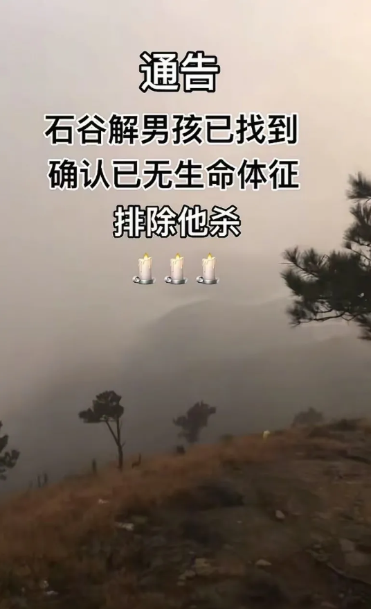 石解山男孩在山涧找到尸体，官方没有说尸体完体，通过了化验了各种才最终确认失联之