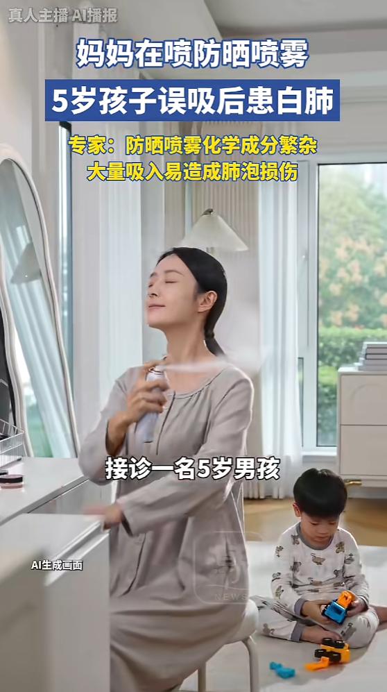 “悲剧还是发生了！”6月6日报道，河南，一女子在使用防晒喷雾时，她5岁的孩子在旁