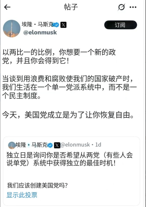 忍不了了！马斯克决定自己干。一天前他发布了一个投票，在超过120万个投票中，
