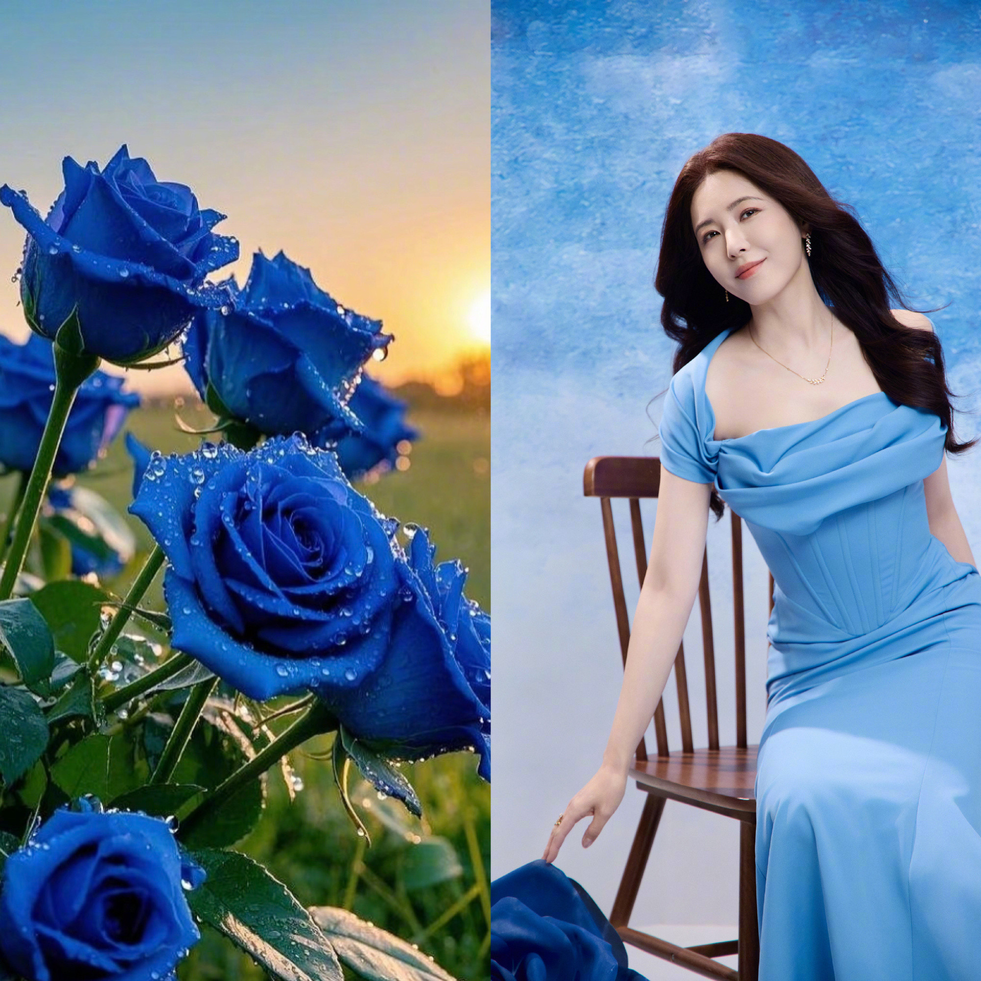 曾黎盛开的蓝色妖姬谁能拒绝这样的曾黎，每一处剪裁都藏着巧思，宛如盛开的蓝色妖姬