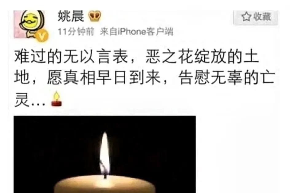 最近大公知姚晨老公获聘奥斯卡评委。姚晨最出名的事是评被国家定性为恐怖袭击的昆明砍