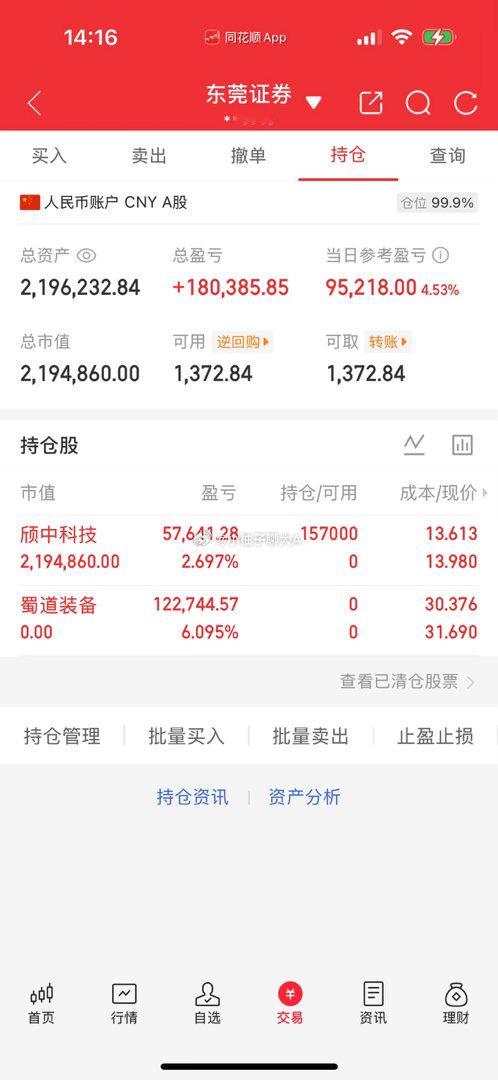 150万本金，目标1年做到1000万，1年翻五倍，欢迎各位前来验证！今日卖出：蜀