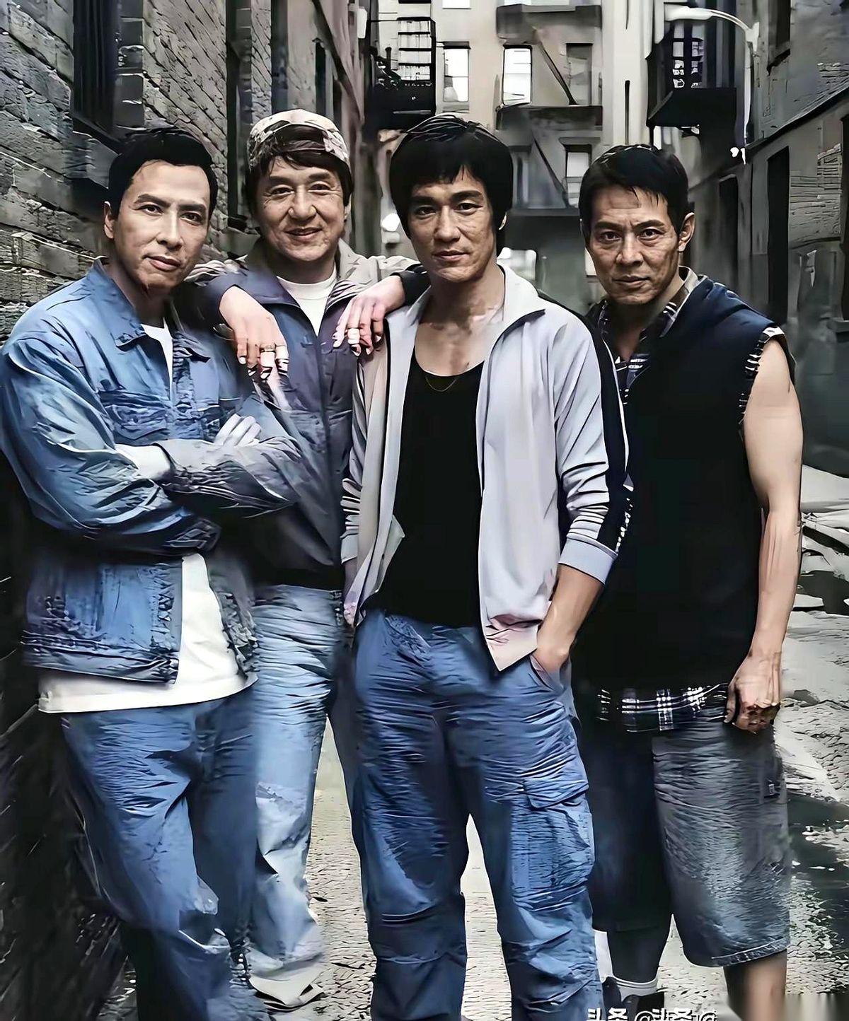 有人在网上拉了个名单，说这四个人，代表了中国功夫的四个山头。李小龙、成龙、李连