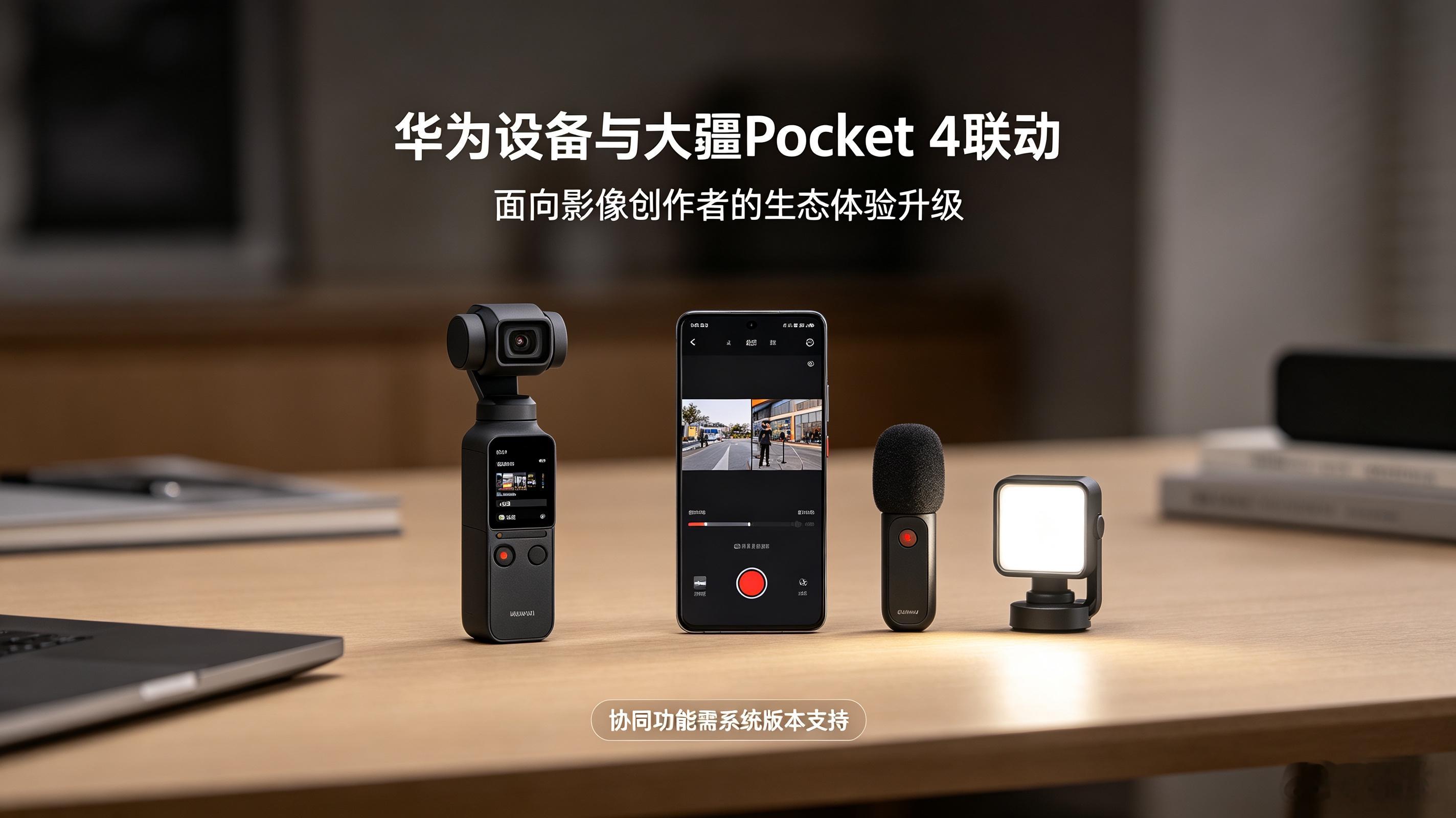 针对网传大疆Pocket4与华为设备深度联动的消息，官方也给出了相关回应，双方推出联名版本，重点打通