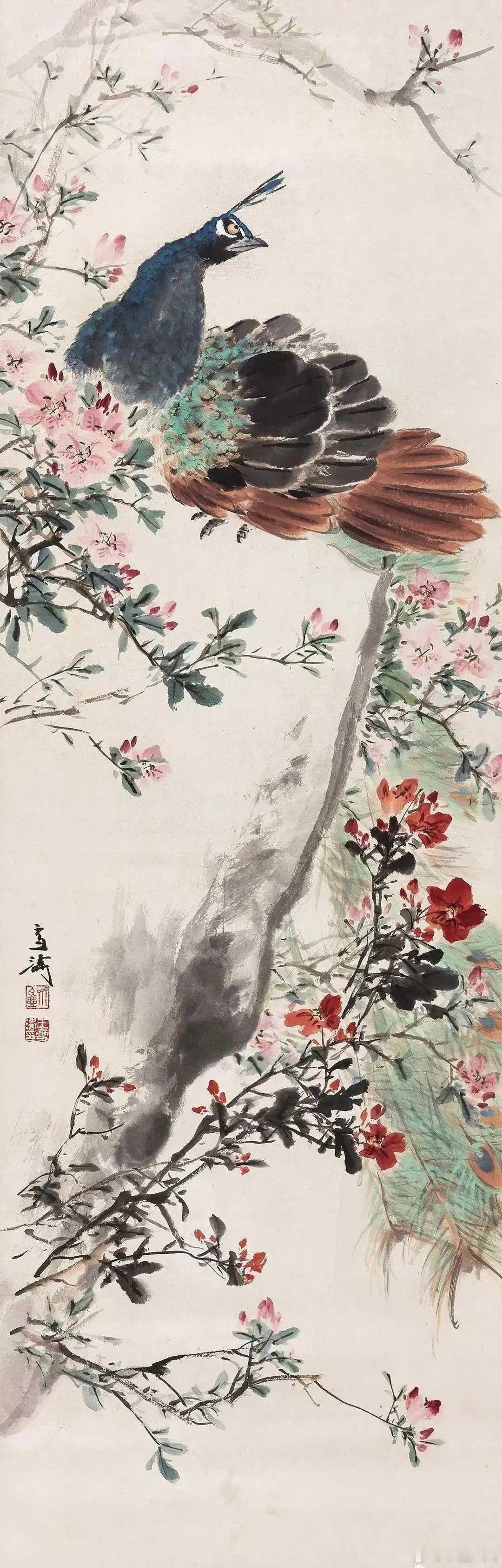 王雪涛花鸟画。王雪涛作品题材广泛，构思精巧，形似神俏，清新秀丽，富有笔墨情趣。创