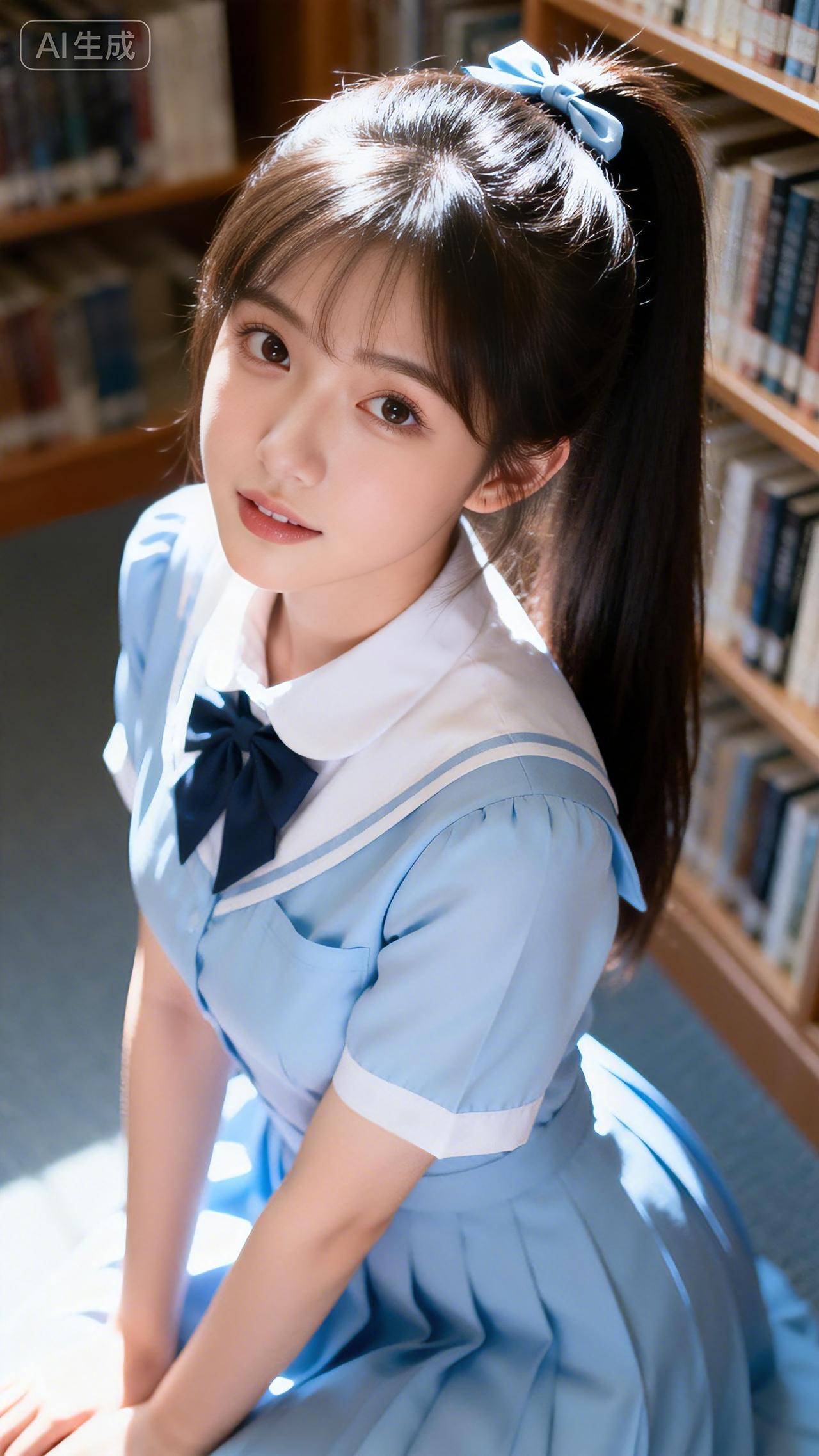 书香盈袖立轩窗，知性凝眸韵自藏。豆包壁纸