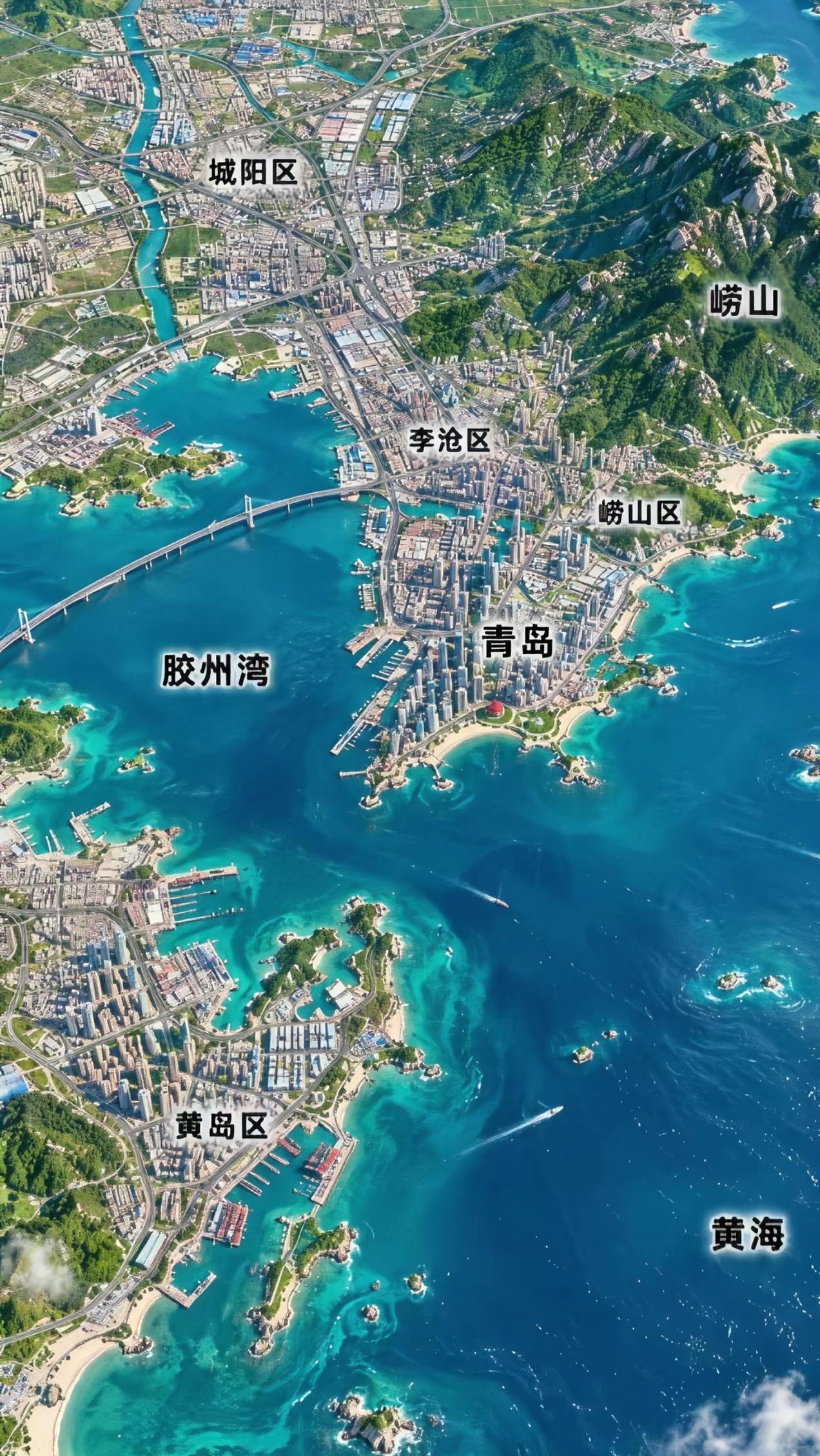 青岛，真是老天爷赏饭吃！一边是黄海、胶州湾，海湾曲折漂亮，一边崂山矗