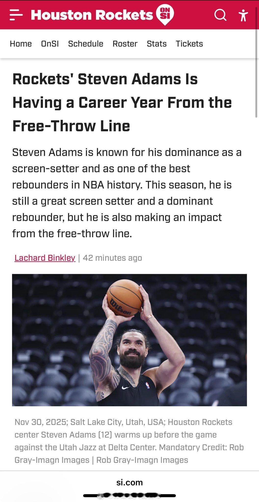 亚当斯多年来一直是联盟顶尖的挡拆球员和最佳进攻篮板手，对球队产生了巨大影响。他本