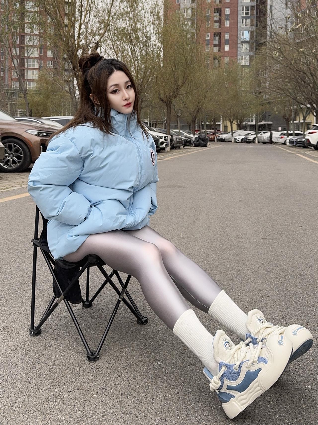 ootd穿搭随性穿搭运动风光泽裤健美裤