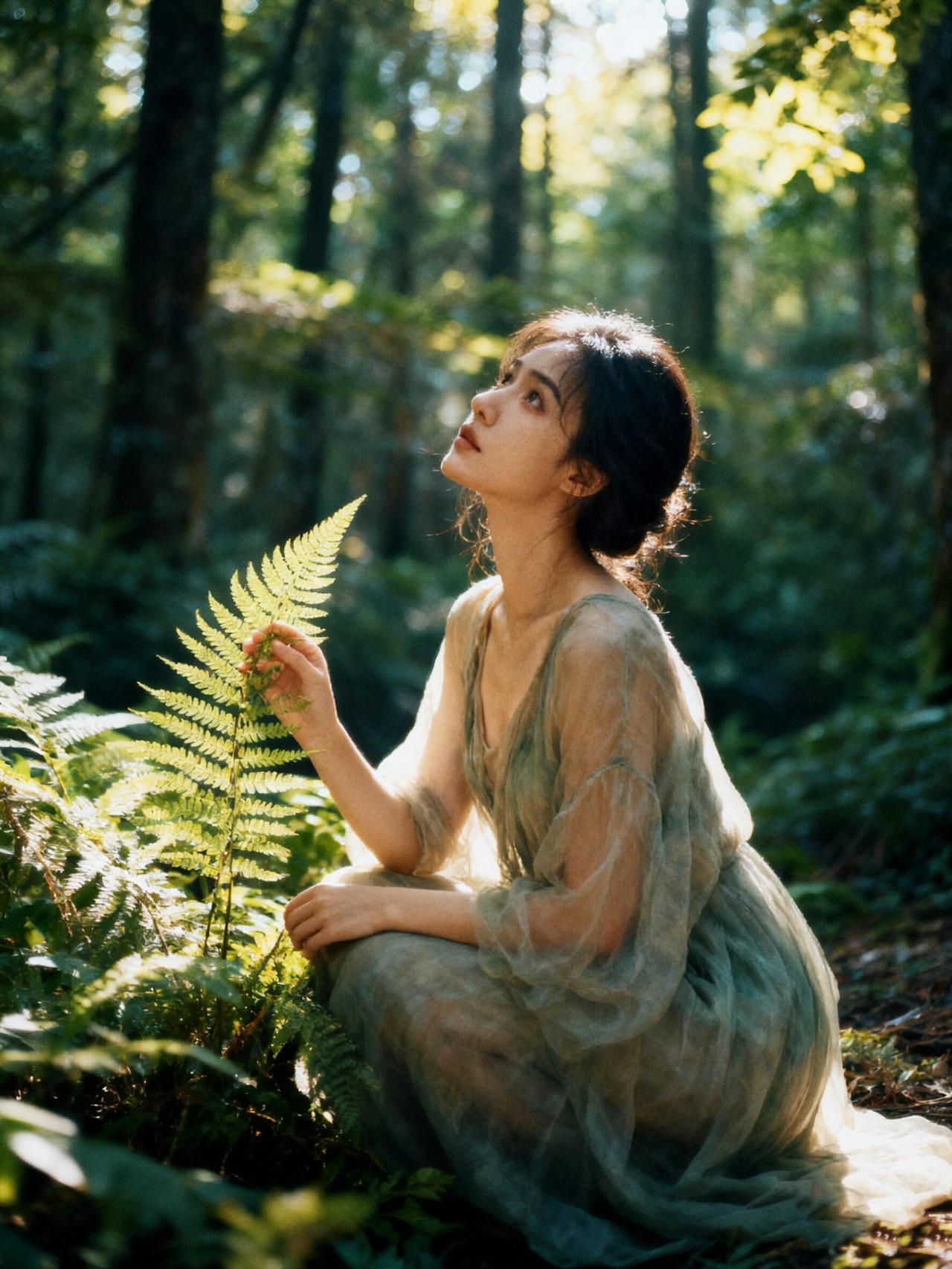 森林里的水精灵，把逆光拍出了呼吸感这组森林人像把“逆光”玩出了绝美的氛围感。