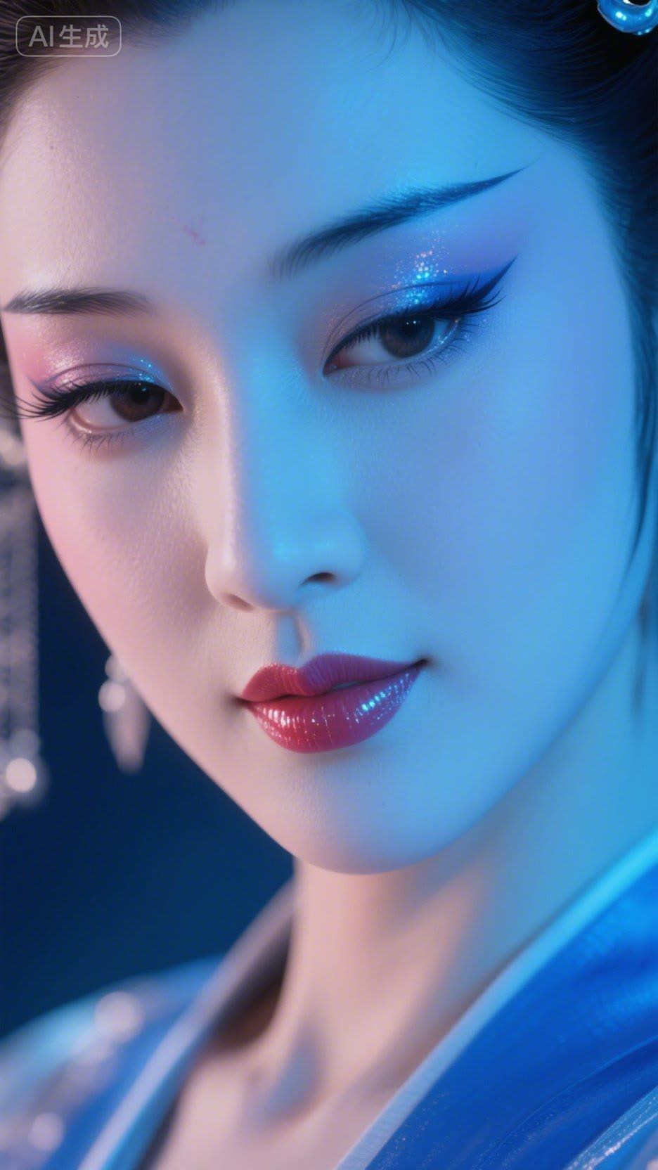 梦幻蓝调妆容，仙气飘飘的少女