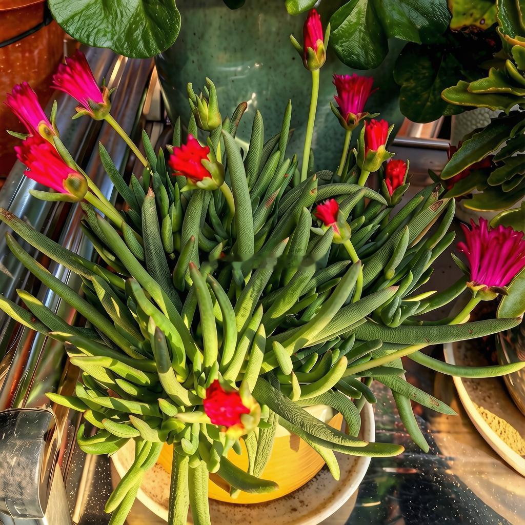 每天分享一个养眼花卉。随拍，我们家阳光房里的一盆奔龙。今年家里在淘汰多肉植物，不