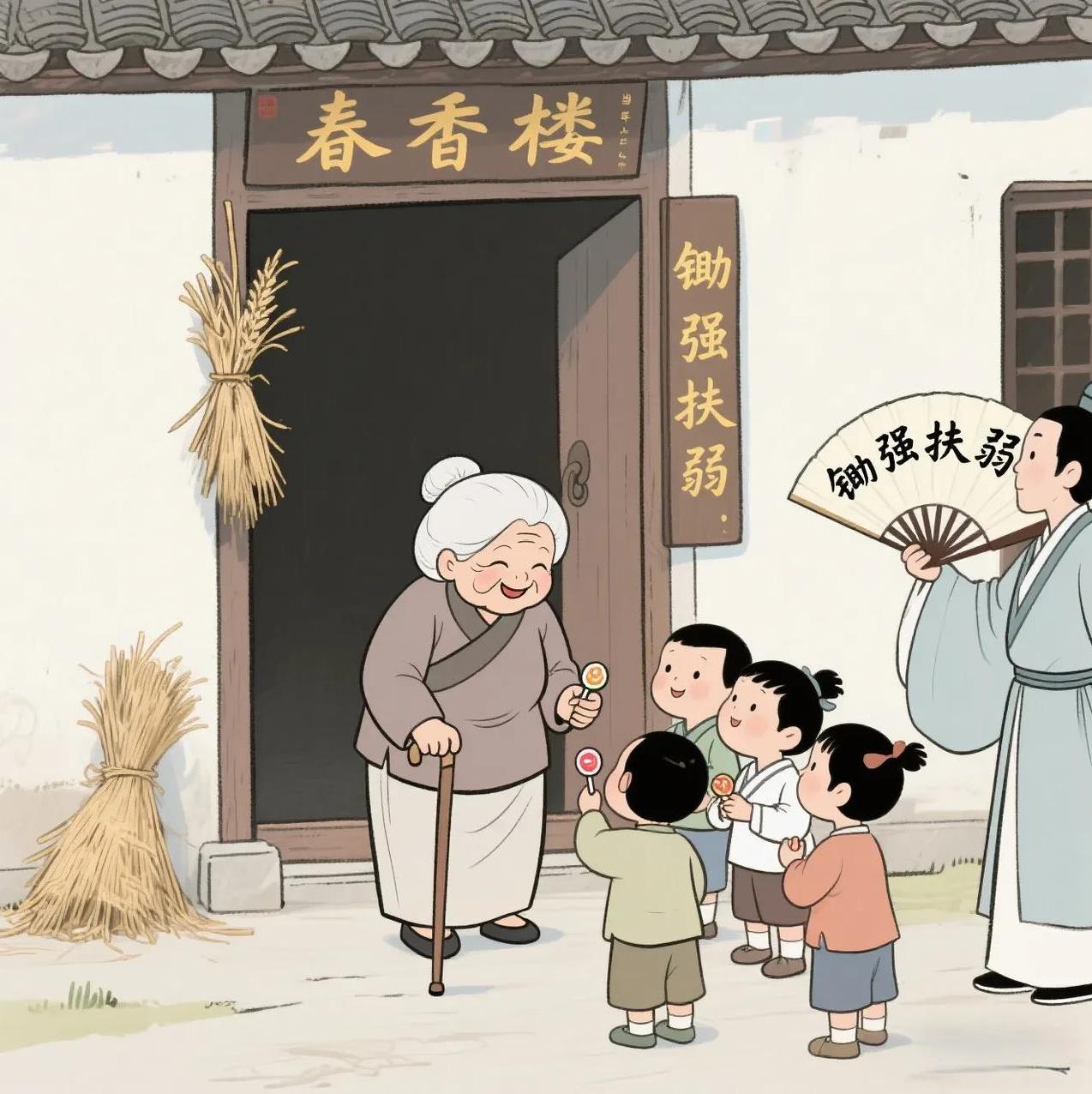清顺治年间，白羽煌从山东德州经过，见道边跪着一个女孩，头发上插一根稻草。旁边有个