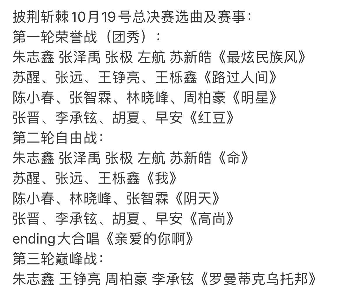 披荆斩棘5总决赛路透披荆斩棘总决赛赛制出炉🤩荣誉战、自由战、王牌战，你觉
