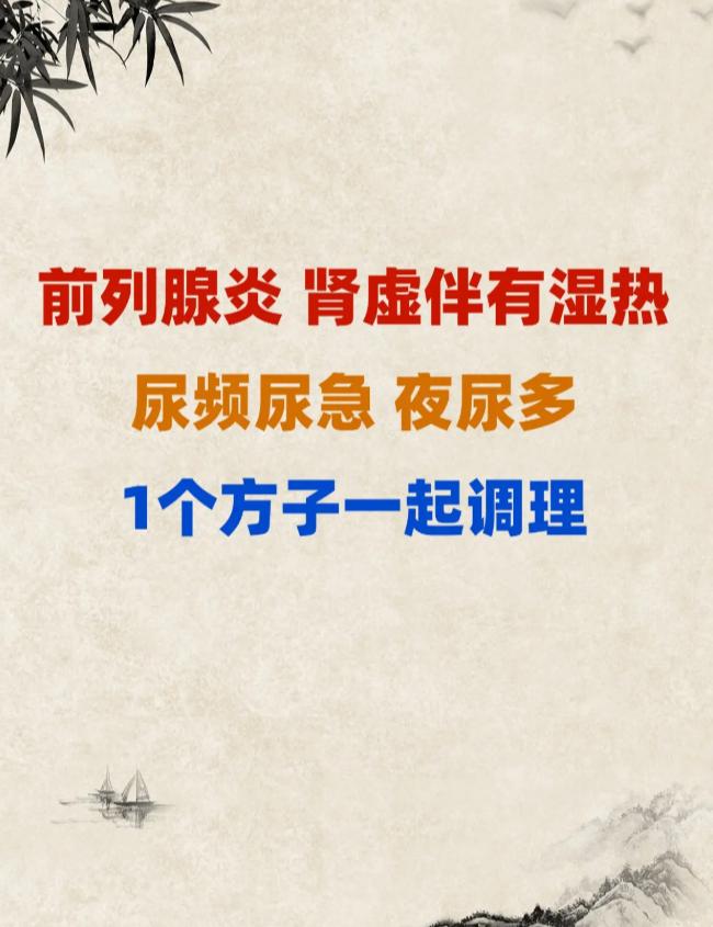 前列腺炎，肾虚伴有湿热，尿频尿急、夜尿多，1个方子一起调理！