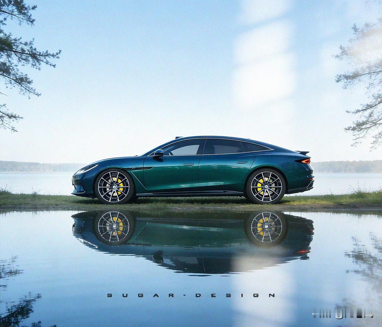 方程豹镁9想象图来了。还是有点帅的。基本沿用了腾势z跑车的前后设计语言。本