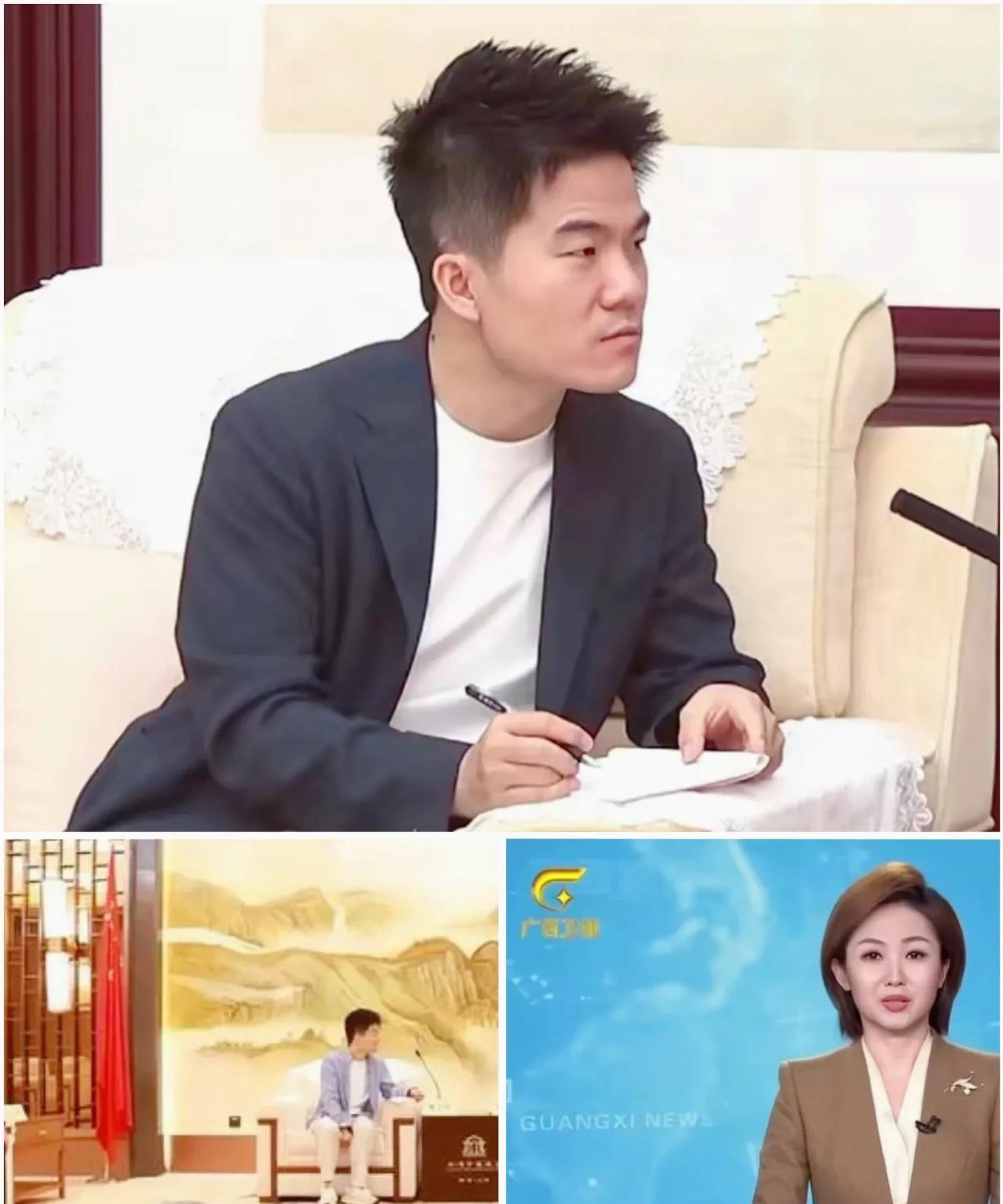 《广西新闻》里，董宇辉一改其幽默放松的神情，让人感觉他仿佛成了聆听领导指示的下级
