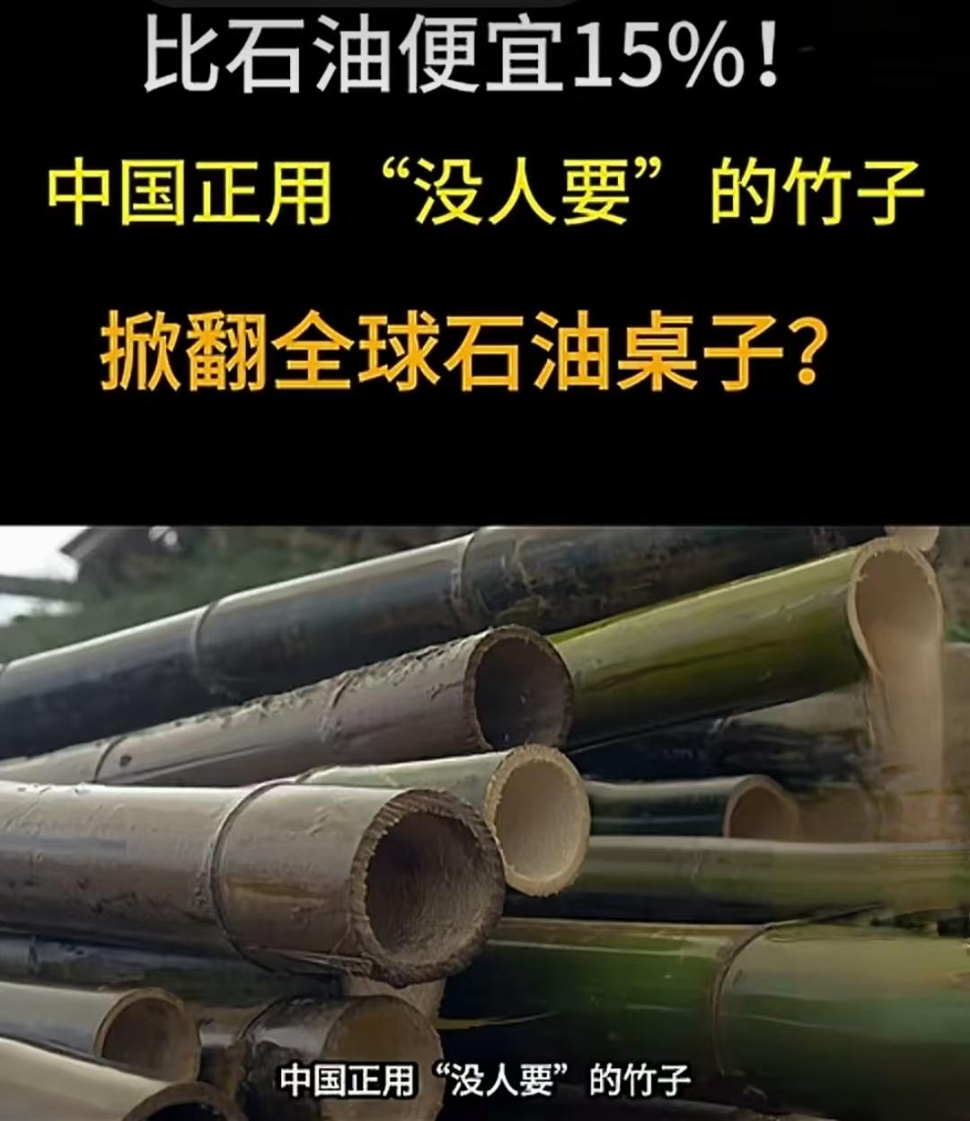 比石油便宜15%！中国正用山里“没人要”的竹子，掀翻全球石油的桌子你敢信吗？