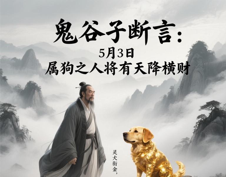鬼谷子断言：5月3日10点左右将有一笔天降横财砸中属狗之人这笔财富恰似灵犬