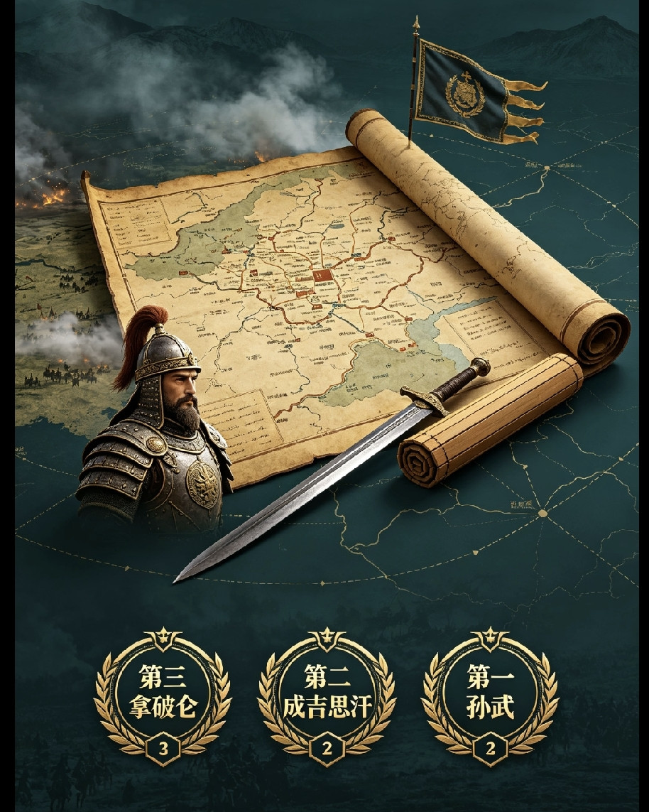 历史公认的三大军事天才，拿破仑位于第三位，第一第二都是中国人世界军事史上，公认有三位封神级别的军事天