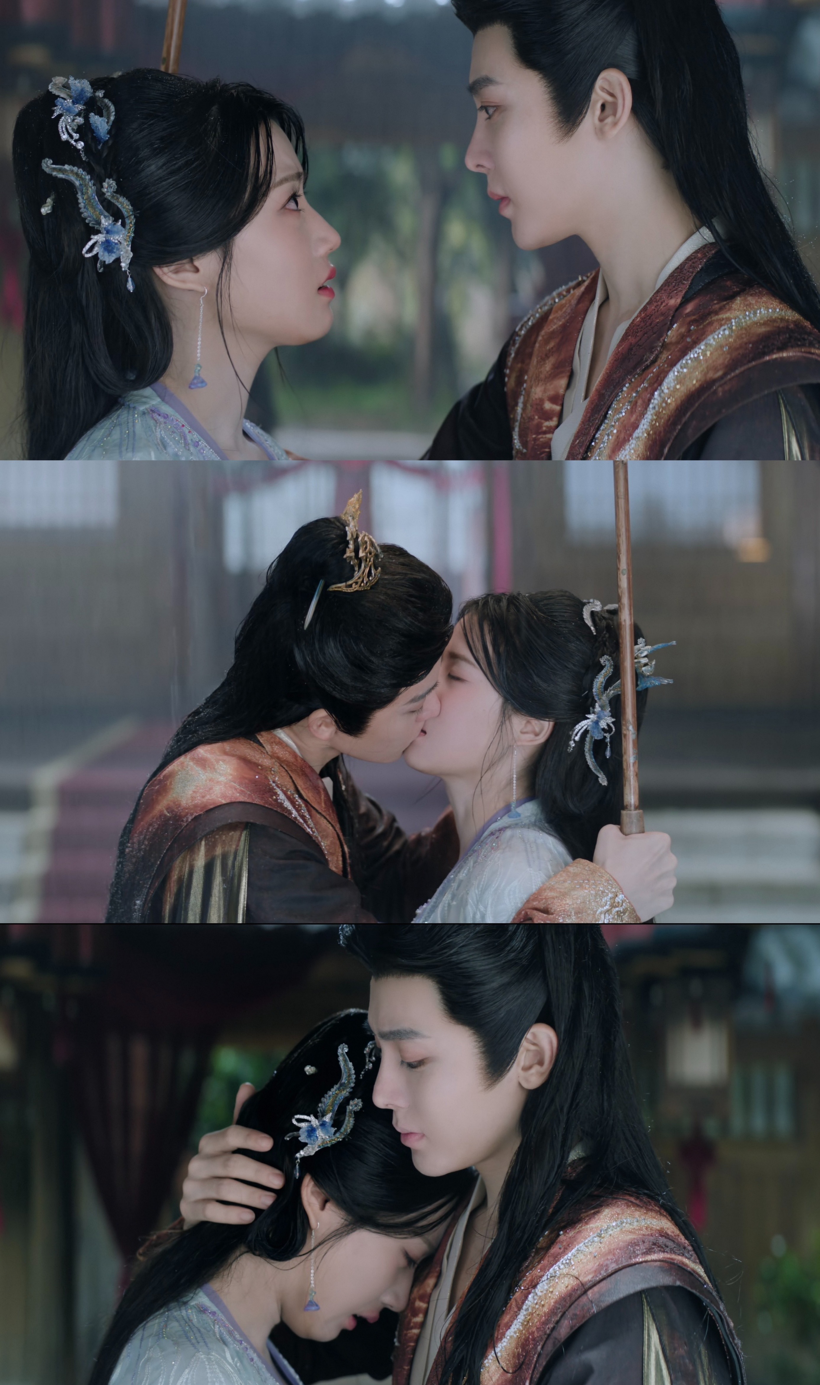 他俩每次吻完就口红全掉，两颊绯红，眼神带着点迷离不舍，特别的真实