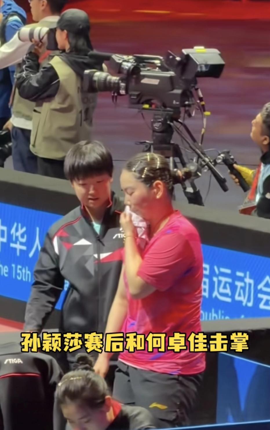 全运会乒乓球团体比赛，莎莎尽力了，一人拿两分，佳佳在最后的决胜局被山东队的范思琦