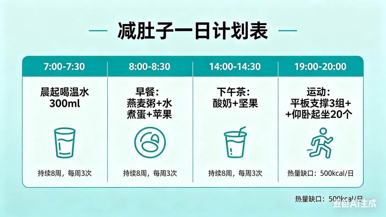 一、先懂真相没有局部只瘦肚子，只能全身减脂+收紧腹部，肚子最先瘦、也最快下