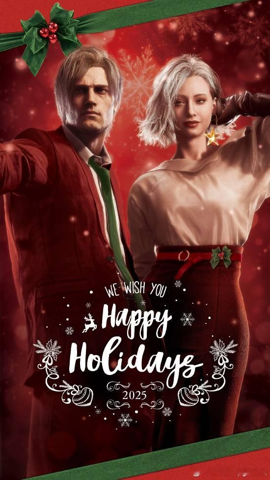 《生化危机9》圣诞贺图《生化危机》官推发布了今年的圣诞节贺图，《生化危机9》的双